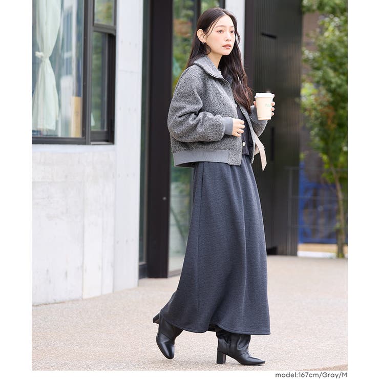 ［Gray］ | 【洗える】カーリーボアブルゾン | coca