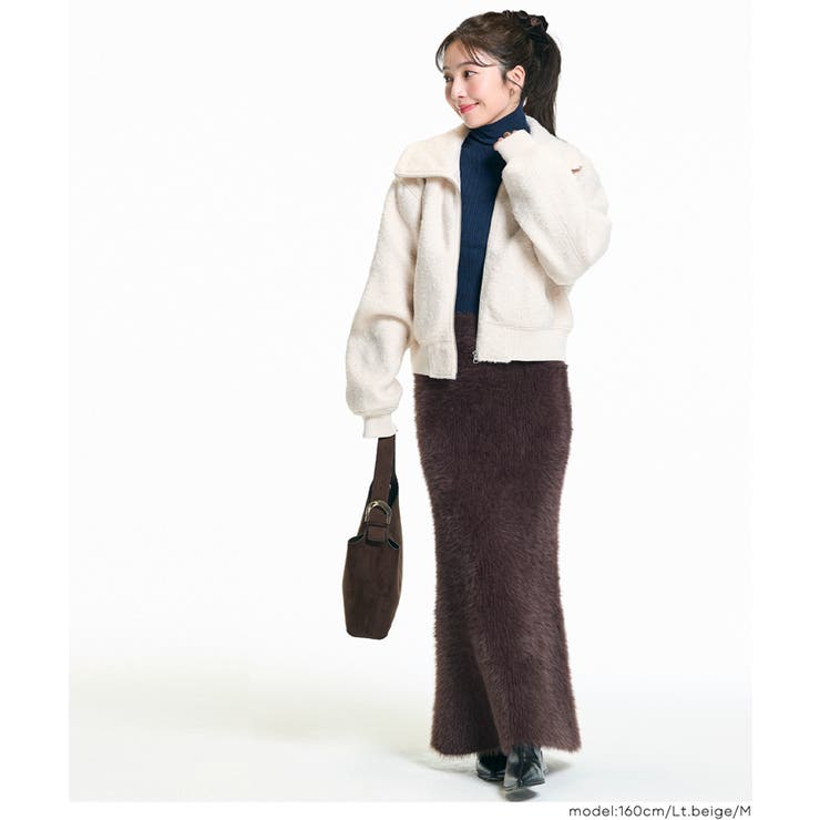 ［Lt.beige］ | 【洗える】カーリーボアブルゾン | coca