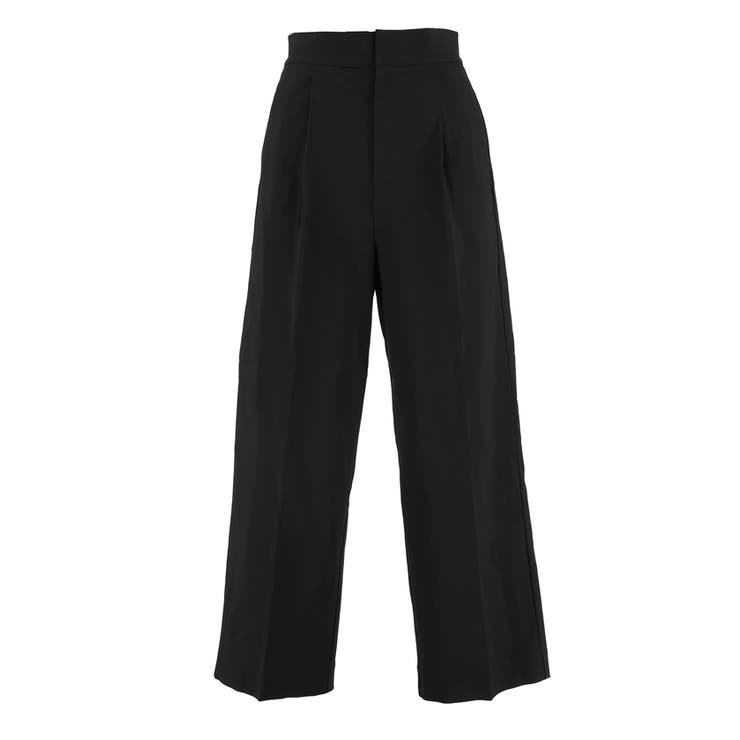 【未使用】TOKUKO1erVOL 裾レース クロップド パンツ 黒 股下60 未使用】TOKUKO1erVOL 裾レース クロップド パンツ 黒 股下60