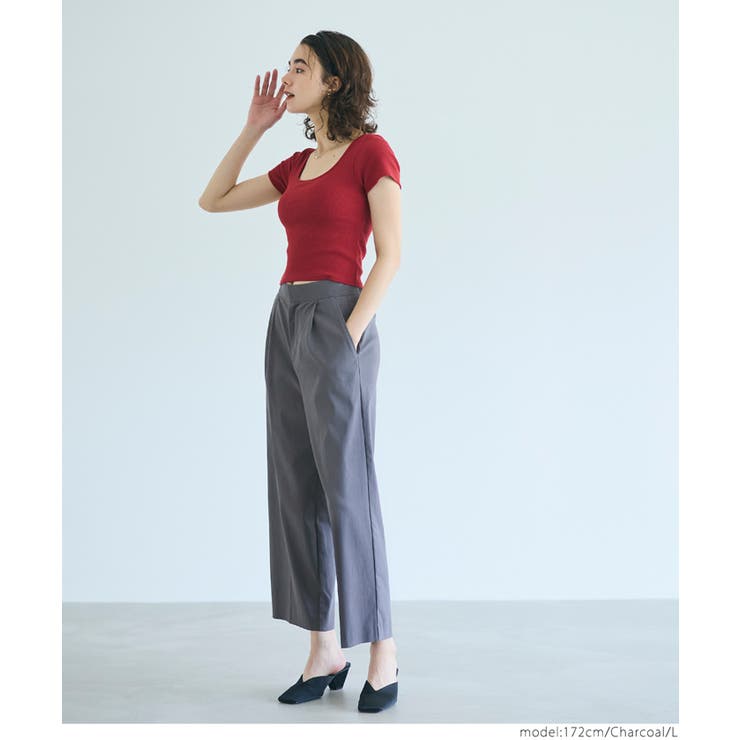 【ストレッチ】クロップド丈スラックス | coca | 詳細画像9 