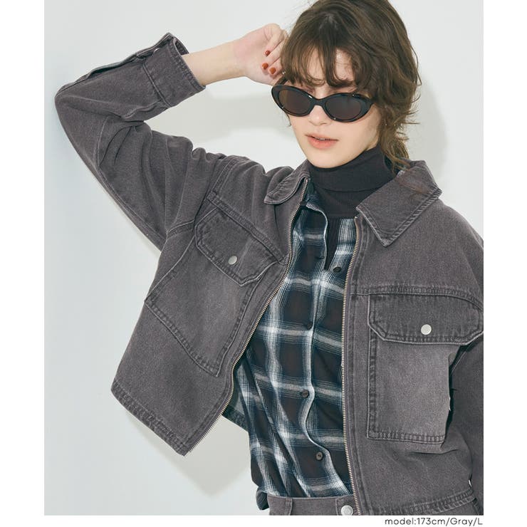 [Gray] | コンパクトに決まる、デニムジップジャケット | coca