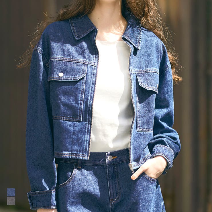 コンパクトに決まる、デニムジップジャケット | coca | 詳細画像1 