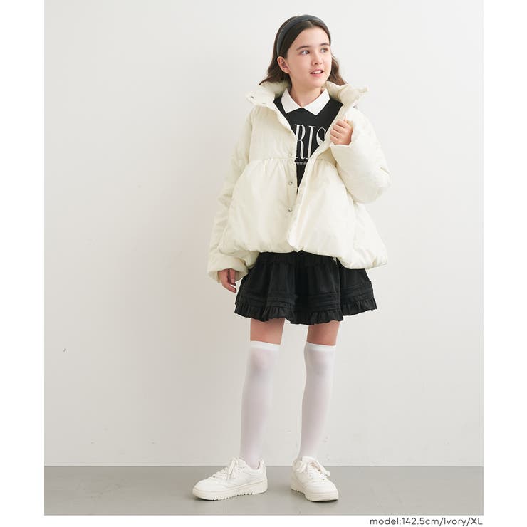 親子お揃いウォッシャブル 中綿スタンドカラーフレアブルゾン | coca | 詳細画像12 