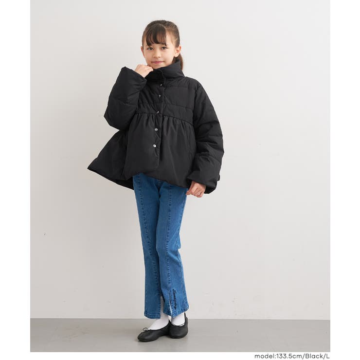 親子お揃いウォッシャブル 中綿スタンドカラーフレアブルゾン | coca | 詳細画像3 