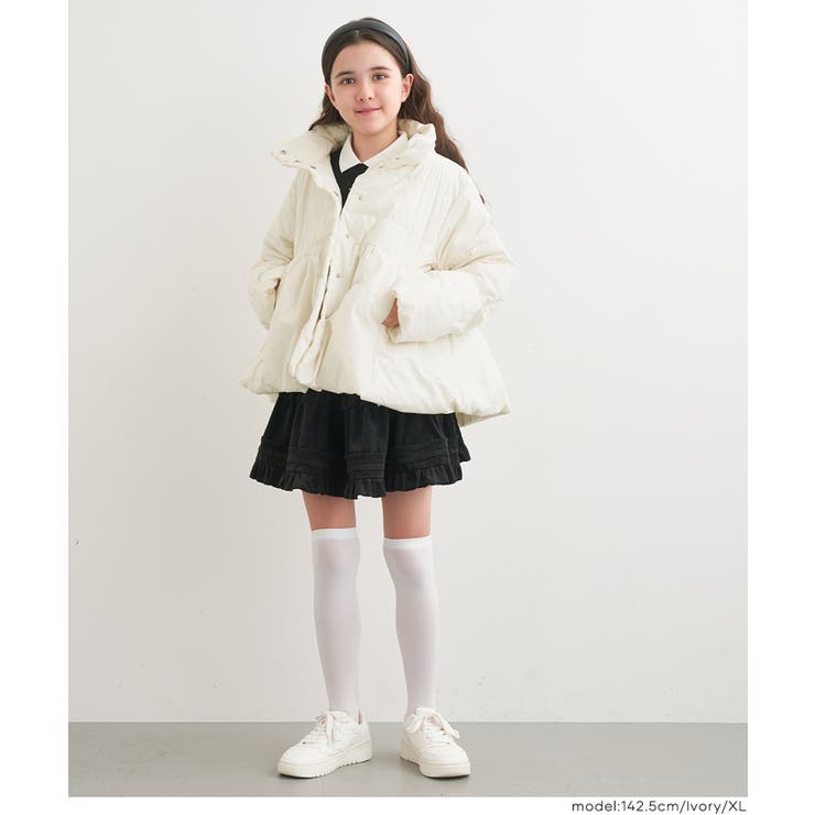 親子お揃いウォッシャブル 中綿スタンドカラーフレアブルゾン | coca | 詳細画像8 