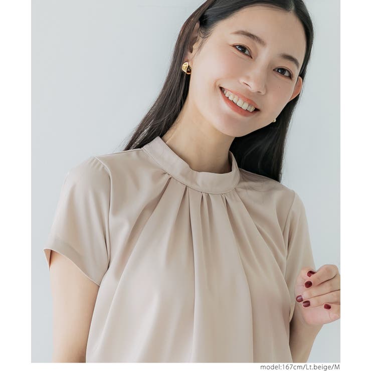 ［Lt.beige］ | フロントタックブラウス | coca