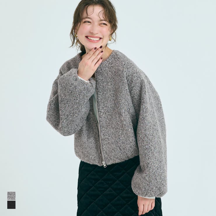 もこもこ感が愛らしい、カーリーボアブルゾン | coca | 詳細画像1 