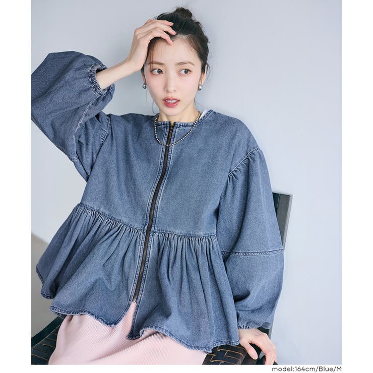 デニムギャザーアウター レディース | coca | 詳細画像12 