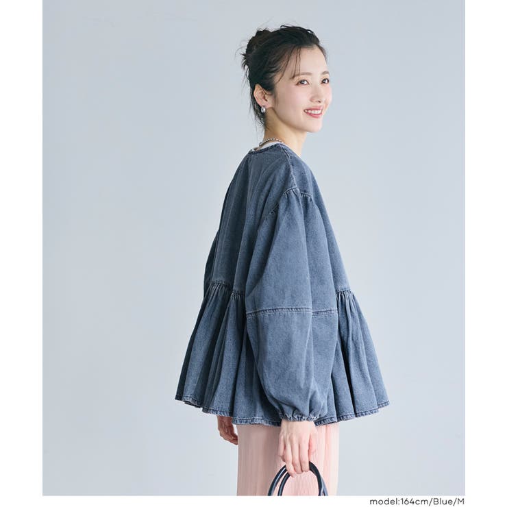 デニムギャザーアウター レディース | coca | 詳細画像8 