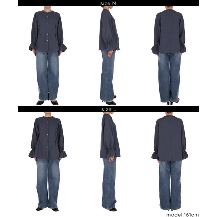 デニムライク金ボタンブラウス レディース | coca | 詳細画像13 