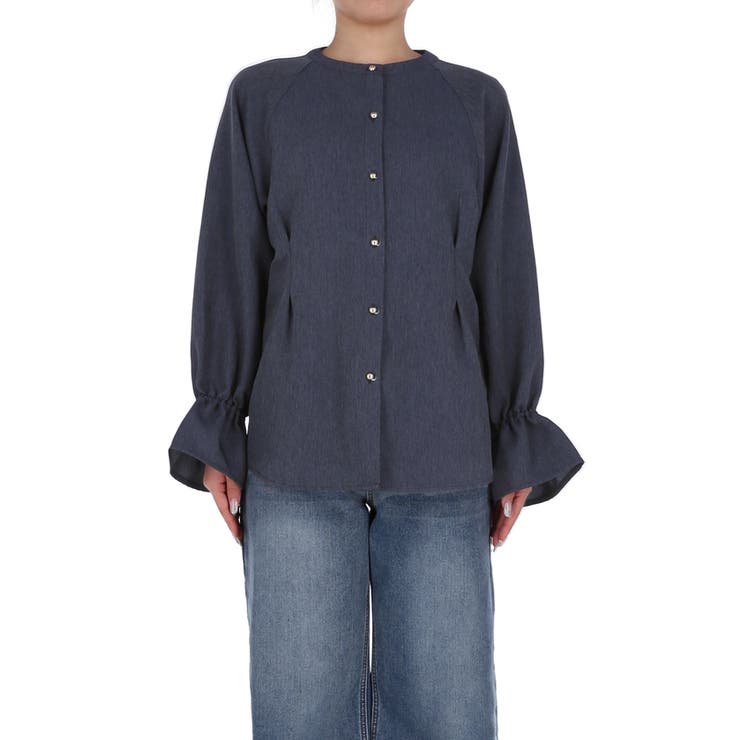 デニムライク金ボタンブラウス レディース | coca | 詳細画像3 