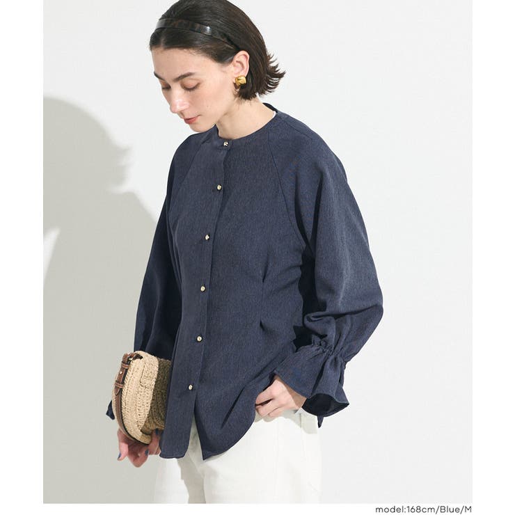 デニムライク金ボタンブラウス レディース | coca | 詳細画像7 