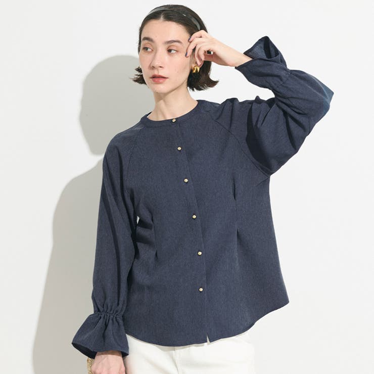 デニムライク金ボタンブラウス レディース | coca | 詳細画像1 