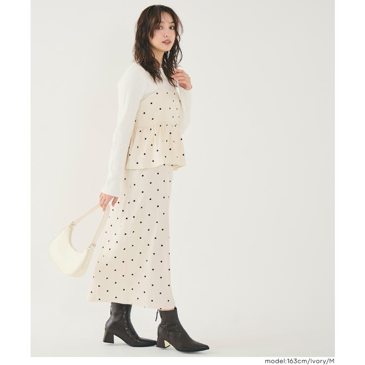 ドットペプラムワンピース | coca | 詳細画像15 