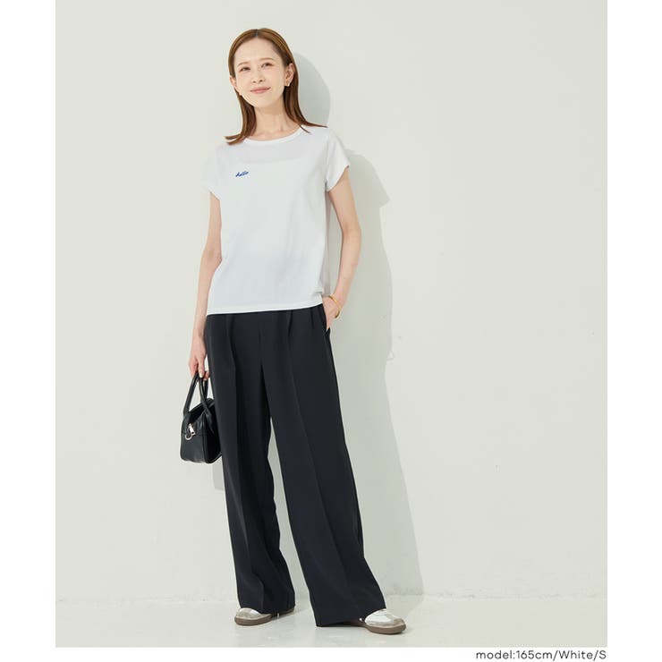 刺繍入り半袖クルーネックトップス | coca | 詳細画像4 