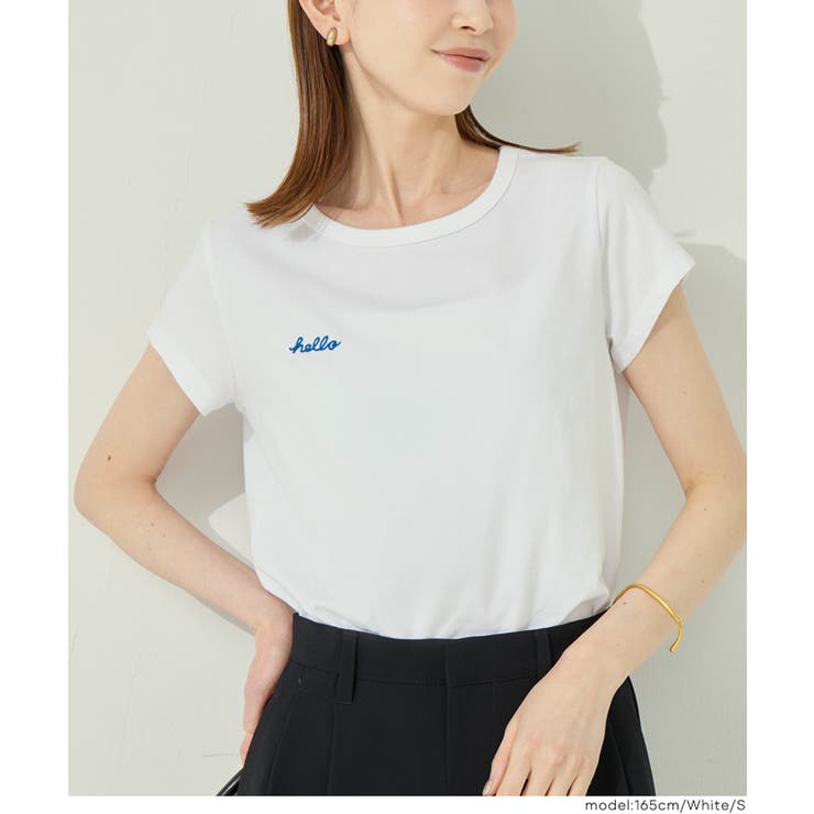 刺繍入り半袖クルーネックトップス | coca | 詳細画像6 