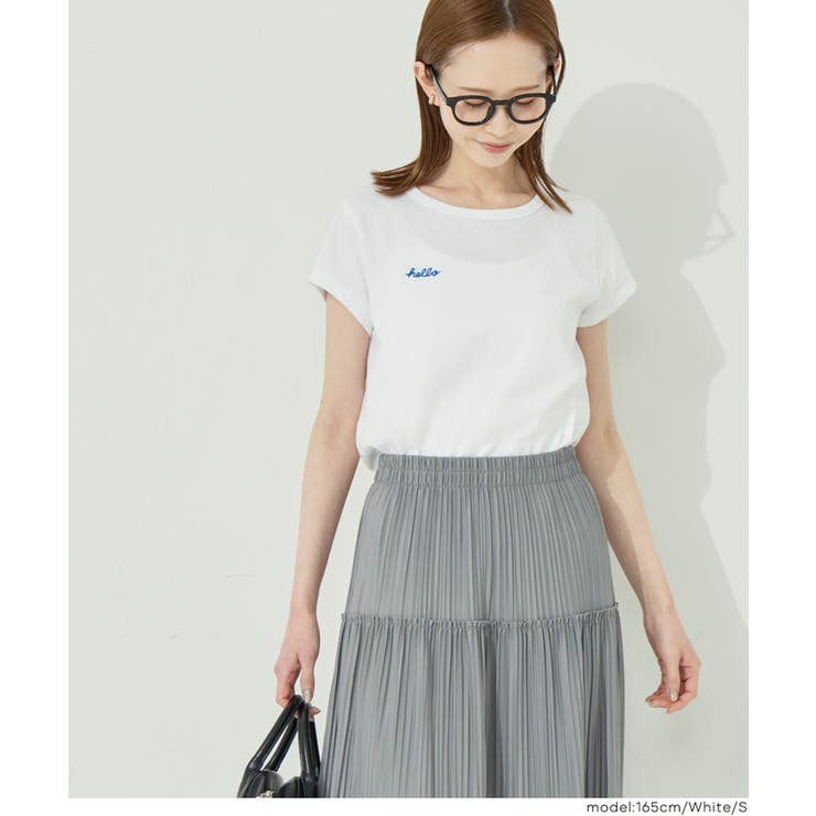 刺繍入り半袖クルーネックトップス | coca | 詳細画像8 