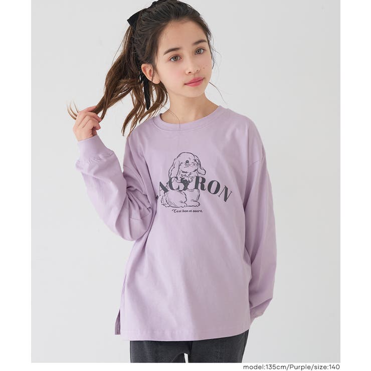 ［Purple］ | イラストプリントロングTシャツ | coca