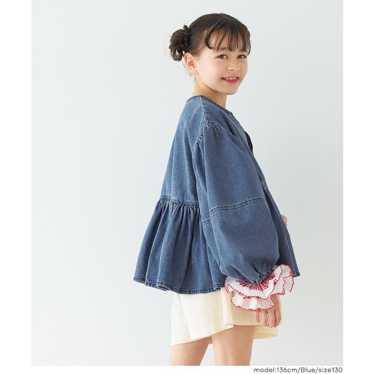 親子お揃いデニムギャザーアウター キッズ | coca | 詳細画像3 