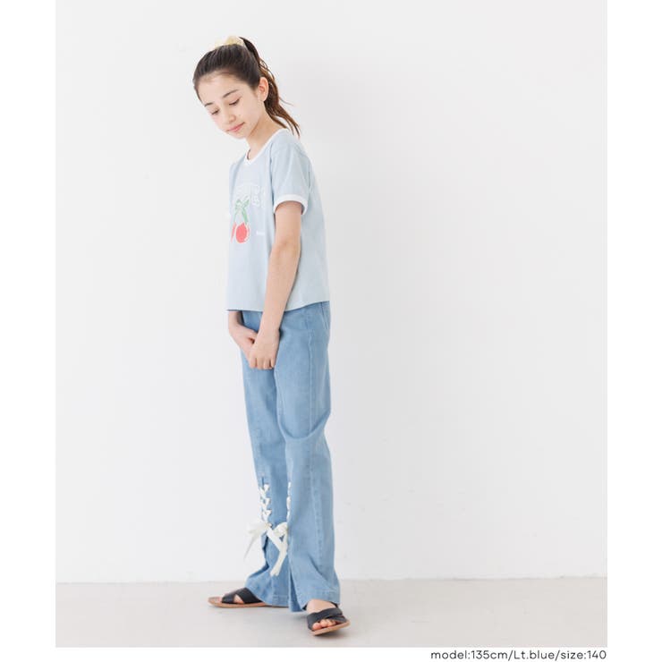 キャッチーで可愛いさくらんぼリンガーTシャツ | coca | 詳細画像11 