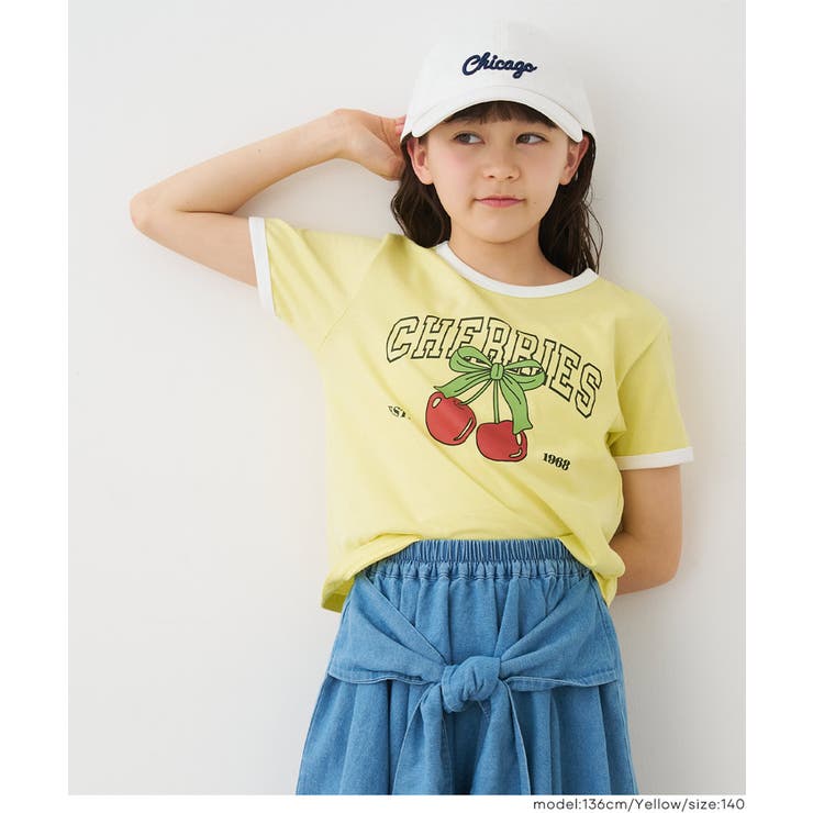 キャッチーで可愛いさくらんぼリンガーTシャツ | coca | 詳細画像12 