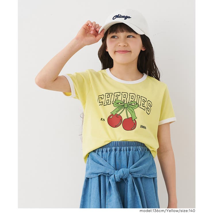 キャッチーで可愛いさくらんぼリンガーTシャツ | coca | 詳細画像16 