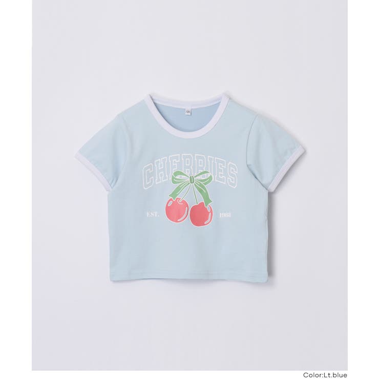 キャッチーで可愛いさくらんぼリンガーTシャツ | coca | 詳細画像19 