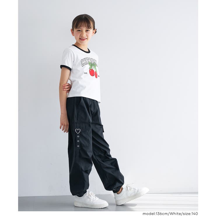 キャッチーで可愛いさくらんぼリンガーTシャツ | coca | 詳細画像5 