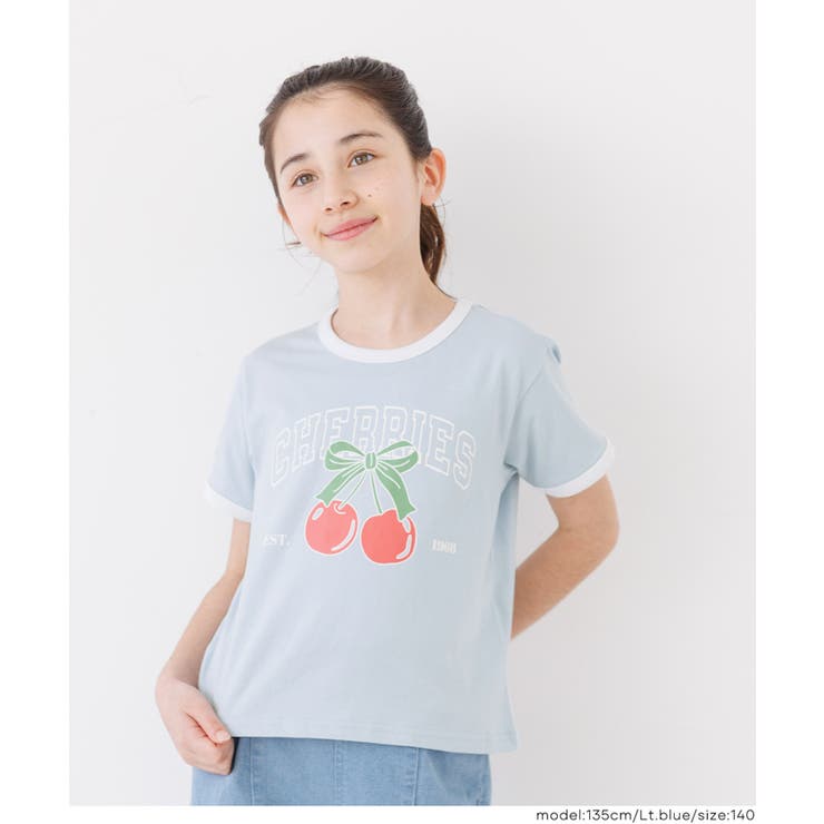 キャッチーで可愛いさくらんぼリンガーTシャツ | coca | 詳細画像7 