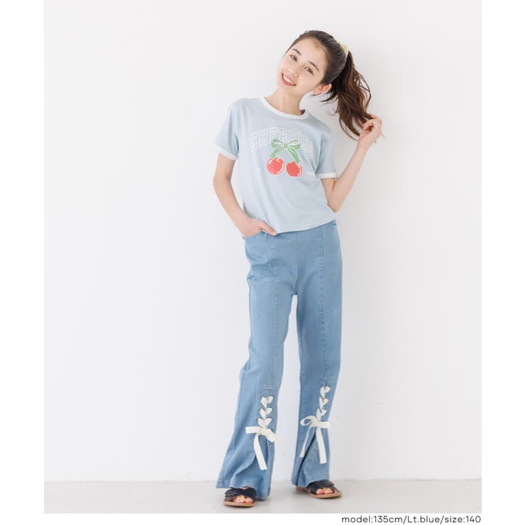 キャッチーで可愛いさくらんぼリンガーTシャツ | coca | 詳細画像10 