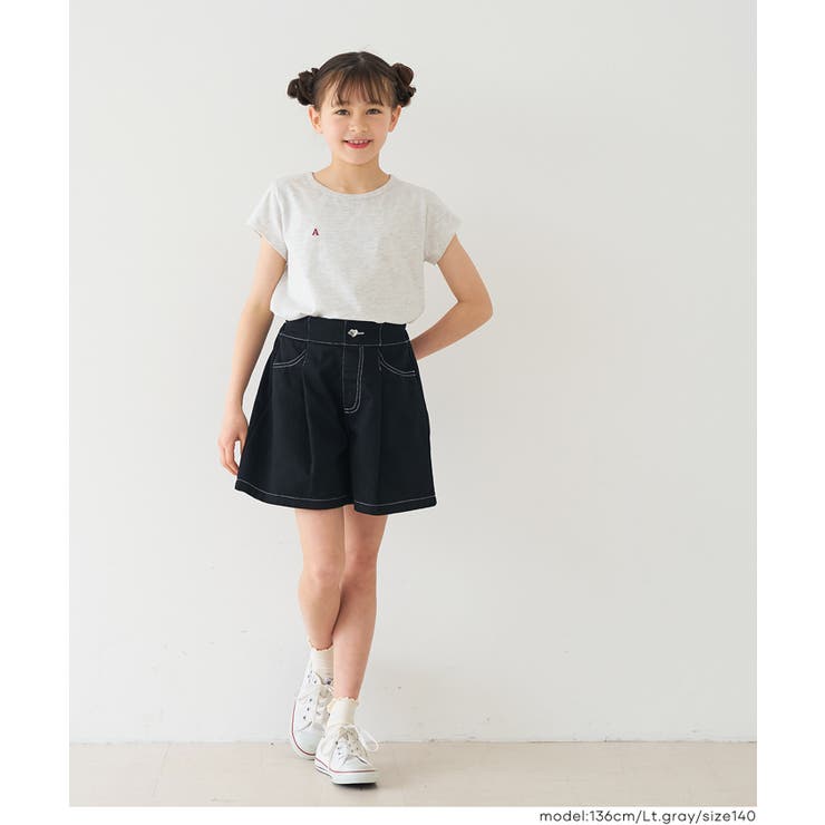 親子お揃い刺繍半袖クルーネックトップス | coca | 詳細画像2 