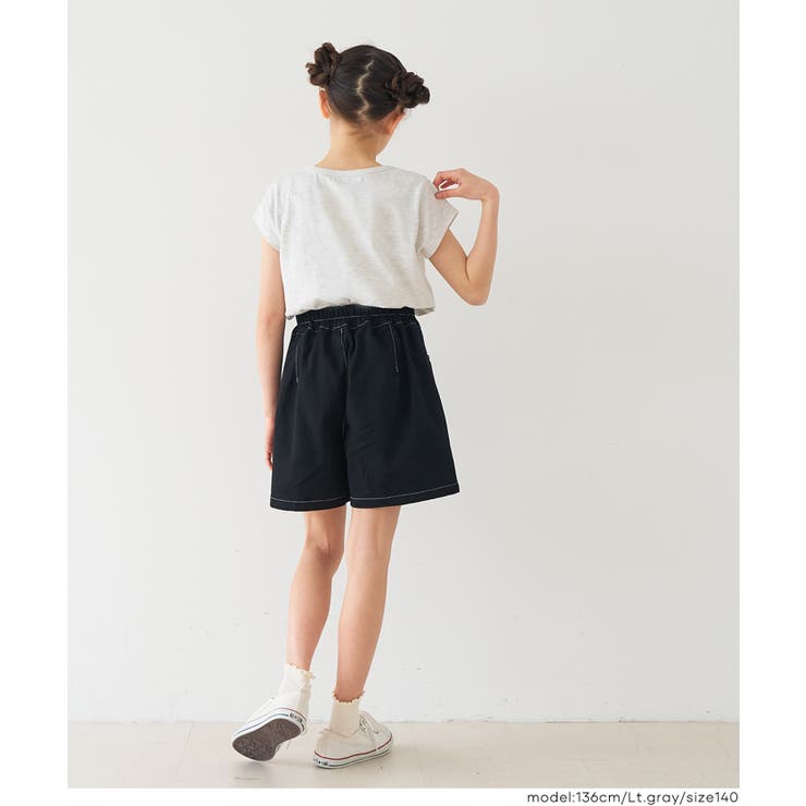 親子お揃い刺繍半袖クルーネックトップス | coca | 詳細画像4 