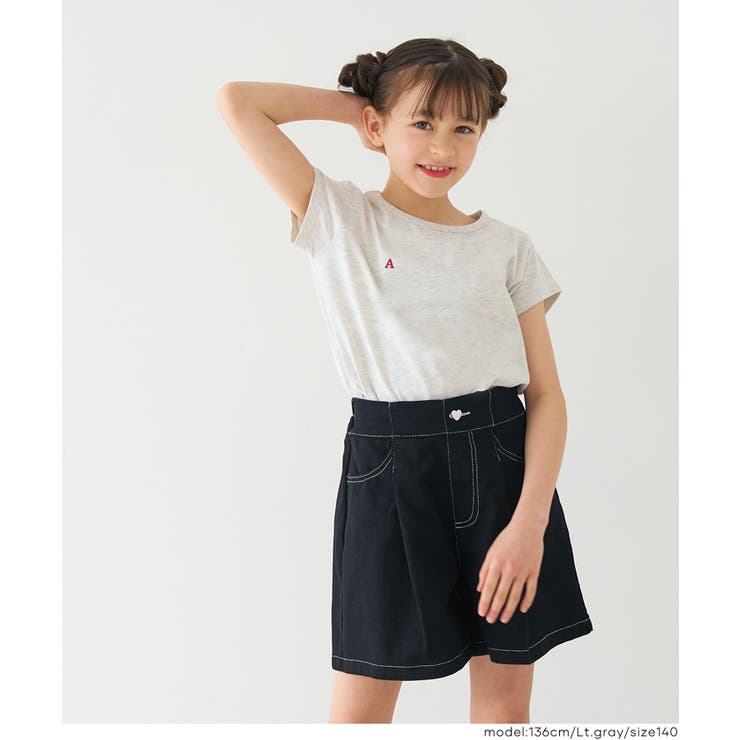 親子お揃い刺繍半袖クルーネックトップス | coca | 詳細画像5 