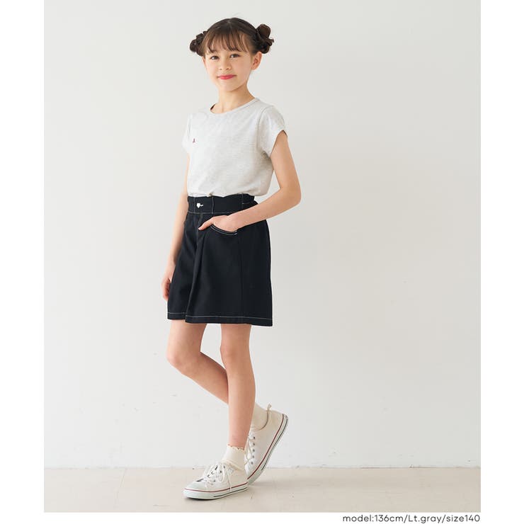 親子お揃い刺繍半袖クルーネックトップス | coca | 詳細画像6 