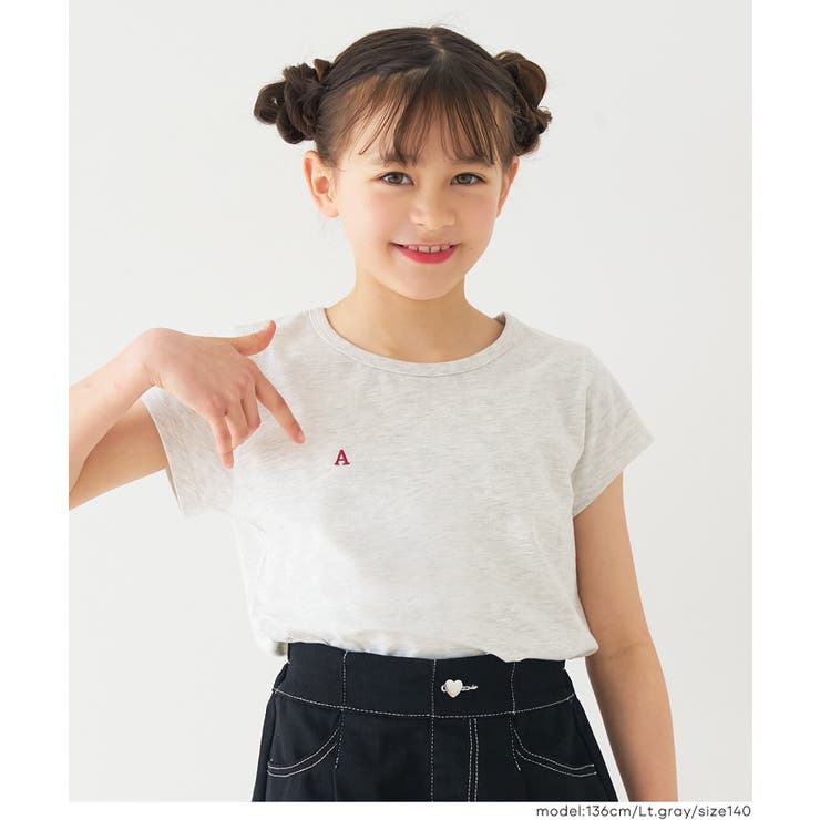 親子お揃い刺繍半袖クルーネックトップス | coca | 詳細画像7 