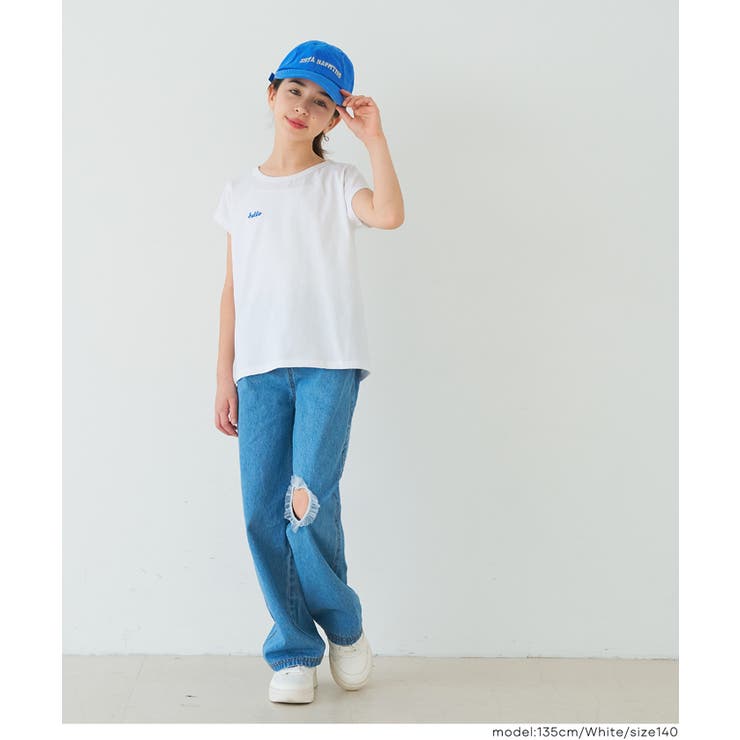 親子お揃い刺繍半袖クルーネックトップス | coca | 詳細画像8 