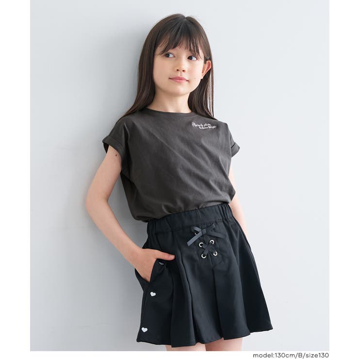 親子お揃いフレンチスリーブ刺繍Tシャツ キッズ | coca | 詳細画像15 