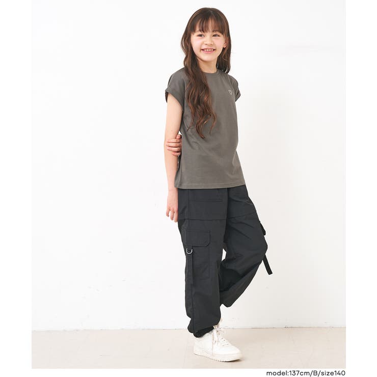 キッズ 親子お揃いフレンチスリーブ刺繍Tシャツ | coca | 詳細画像12 