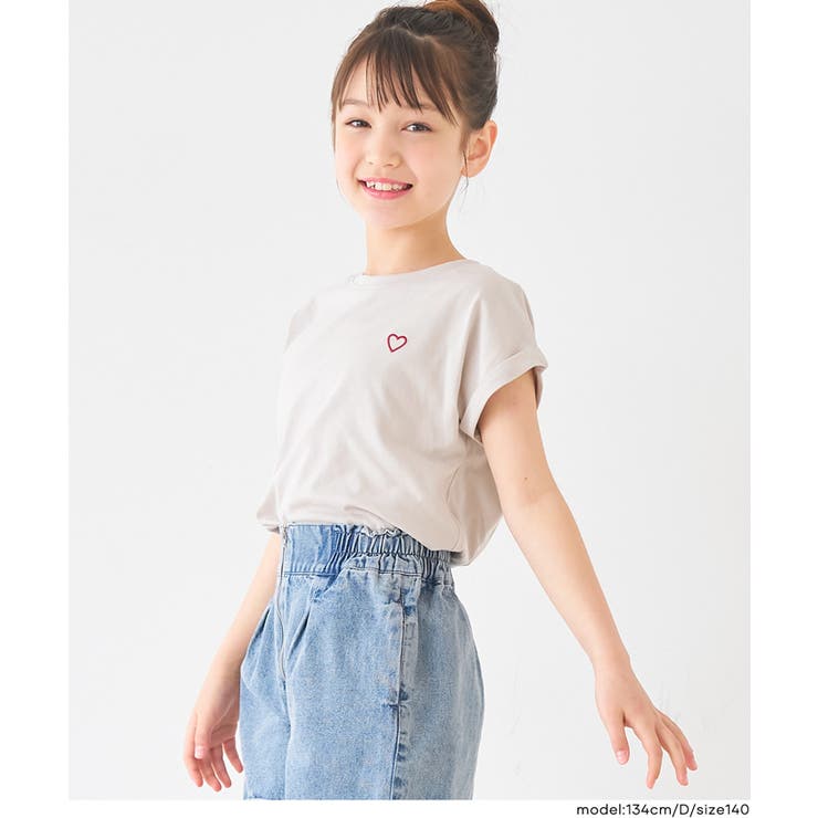 キッズ 親子お揃いフレンチスリーブ刺繍Tシャツ | coca | 詳細画像4 