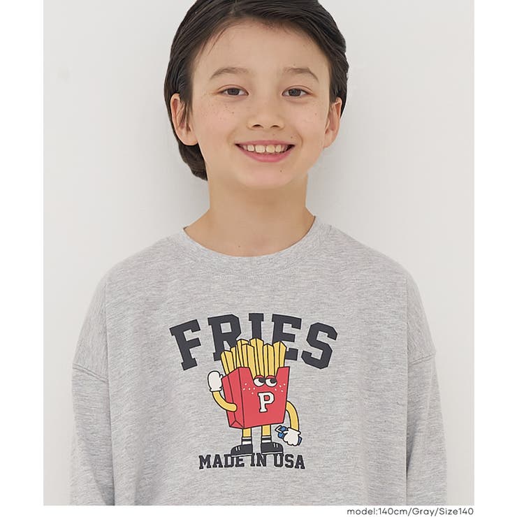 ［Gray］ | イラストプリント長袖Tシャツ | coca