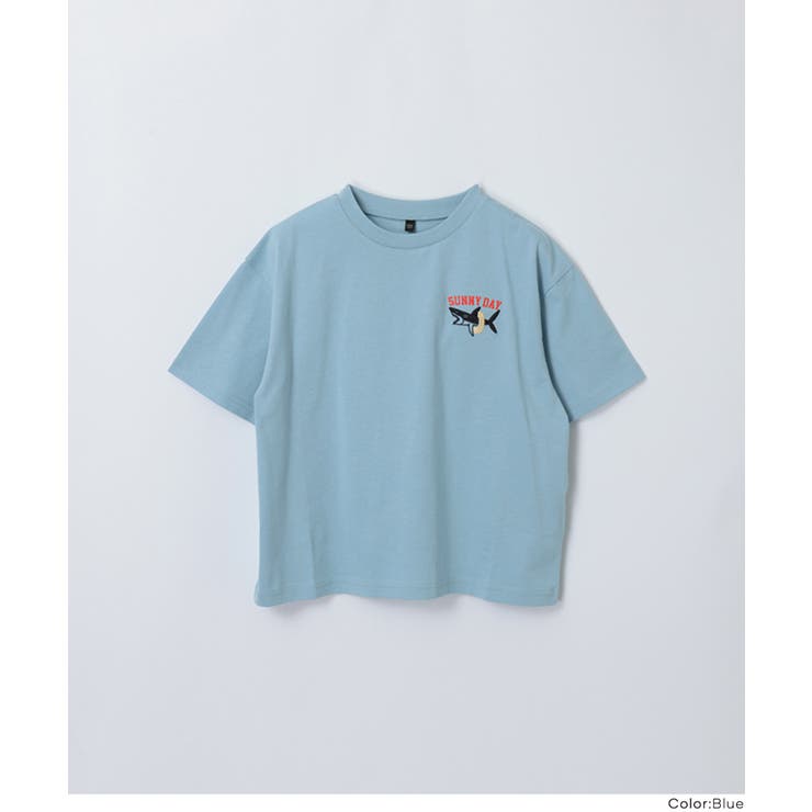 サメ刺繍オーバーサイズTシャツ | coca | 詳細画像2 