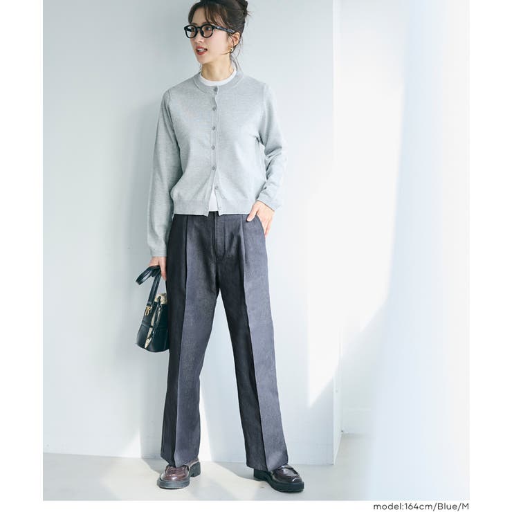 デニム風素材で品よくはける、デニムライクワイドパンツ | coca | 詳細画像11 