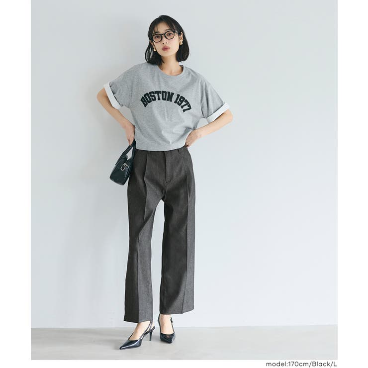 デニム風素材で品よくはける、デニムライクワイドパンツ | coca | 詳細画像17 