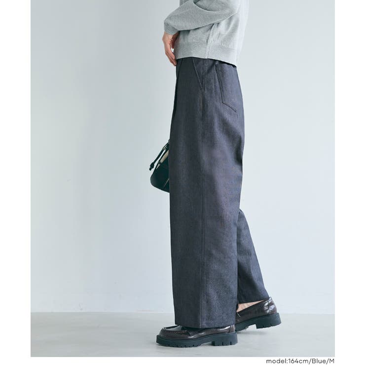 デニム風素材で品よくはける、デニムライクワイドパンツ | coca | 詳細画像8 