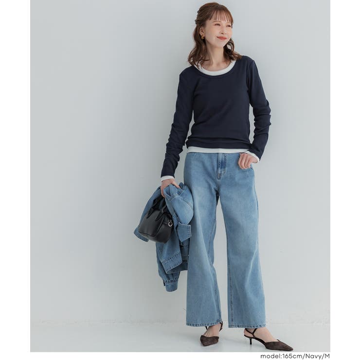 テレコリブUネックTシャツ | coca | 詳細画像16 