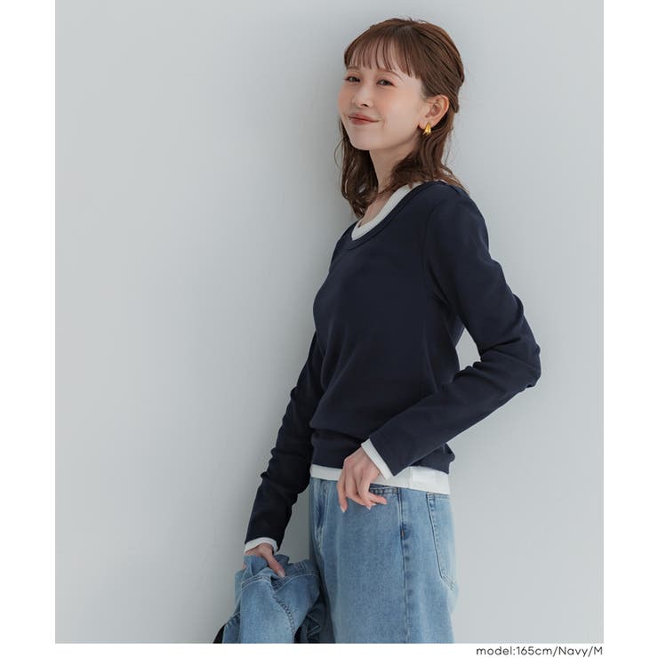 テレコリブUネックTシャツ | coca | 詳細画像18 