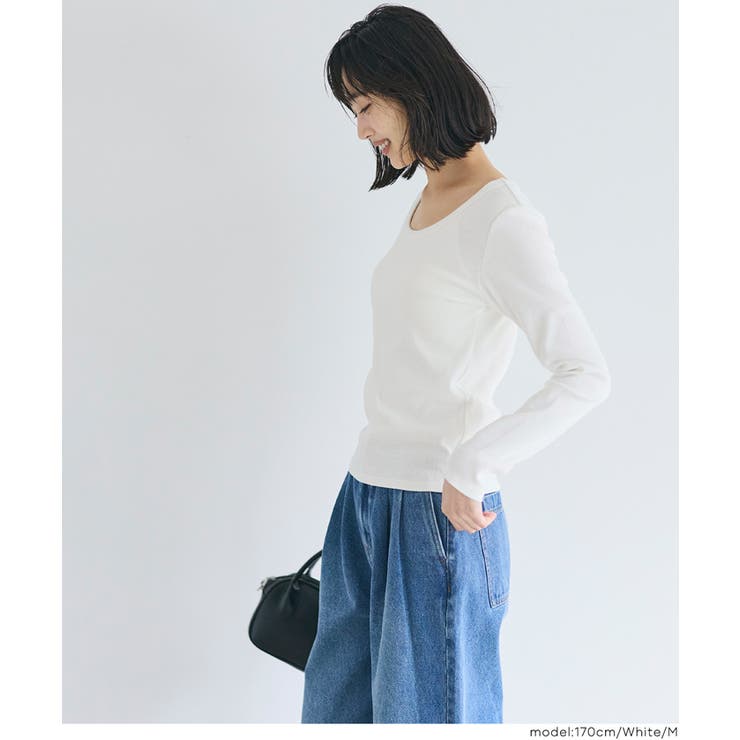 テレコリブUネックTシャツ | coca | 詳細画像9 