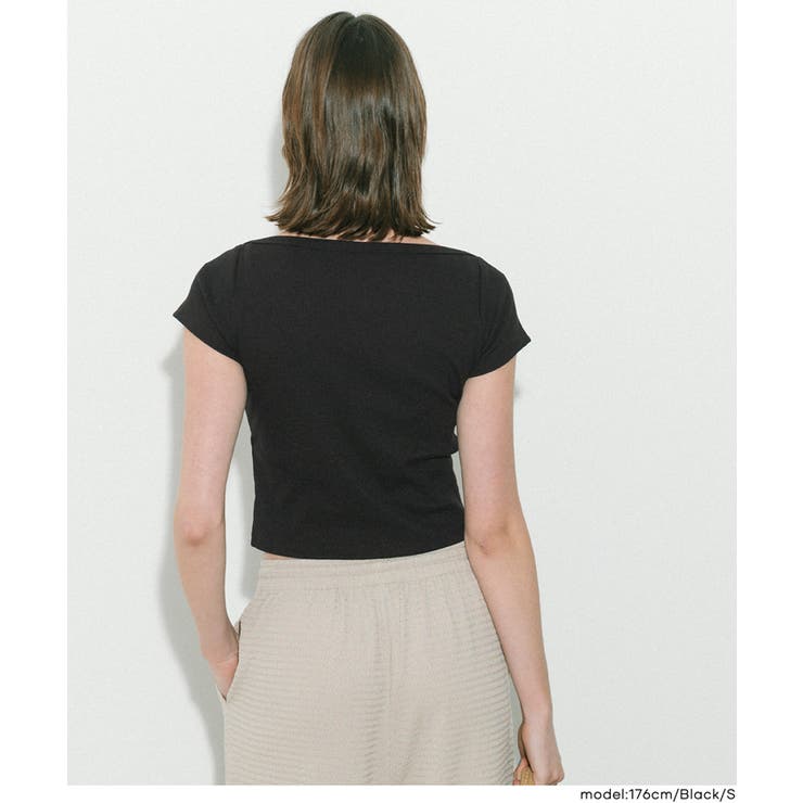 リブワイドネックTシャツ | coca | 詳細画像11 