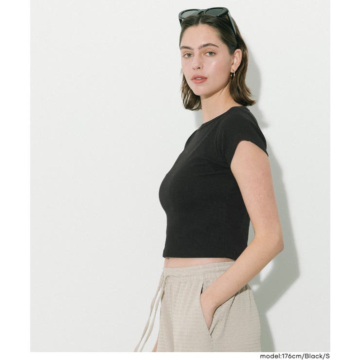 リブワイドネックTシャツ | coca | 詳細画像12 