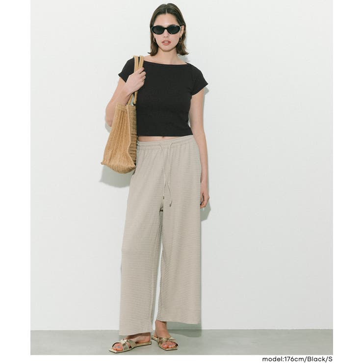 リブワイドネックTシャツ | coca | 詳細画像13 